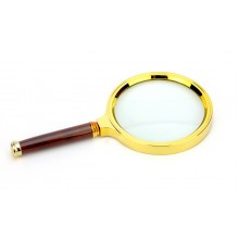 Лупа пластикова "золото" (лінза скло) 90мм