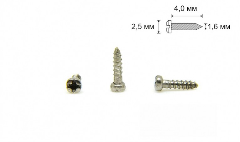 Гвинт саморіз Ø1,6 мм довжина 4,0 мм