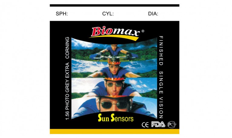 Полімерна фотохромна лінза BIOMAX (сірий) Ind. 1,56 Ø70 (0,0/+4,0)