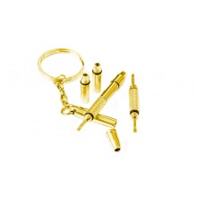 Викрутка-брелок багатофункціональна 5 в 1 (жовта)