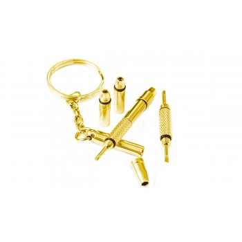 Викрутка-брелок багатофункціональна 5 в 1 (жовта)