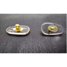 Силіконовий носоупор під гвинт на металеву оправу з жовтою металевою вставкою