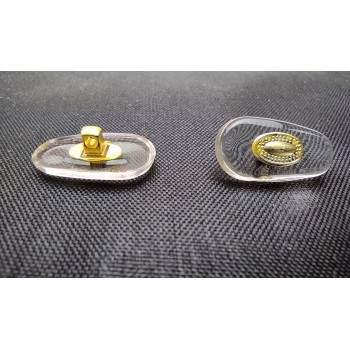 Силіконовий носоупор під гвинт на металеву оправу з жовтою металевою вставкою