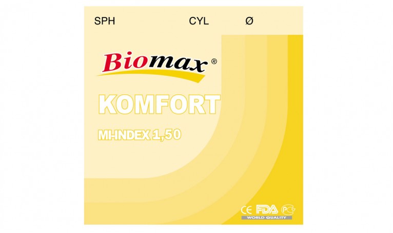 Полімерна лінза BIOMAX антифара з покриттям антиблік. Ind 1,56 Ø70 (±0,0 / ±6,0)