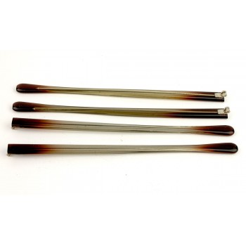 Завушник пластиковий світло-коричневий вузький із подвійним шарніром