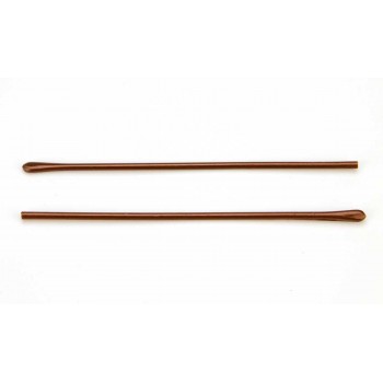 Наконечники пластикові на металевий завушник довгі коричневі (12см)