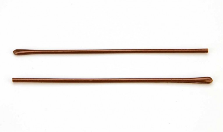 Наконечники пластикові на металевий завушник довгі коричневі (12см)