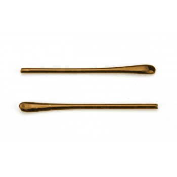 Наконечники пластикові на металевий короткий завушник коричневий (6,5см)