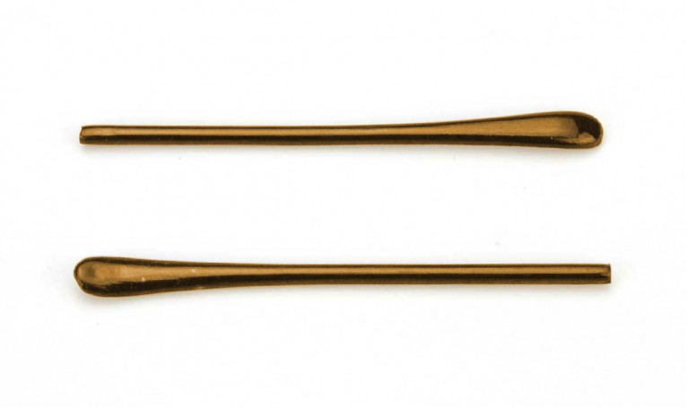 Наконечники пластикові на металевий короткий завушник коричневий (6,5см)