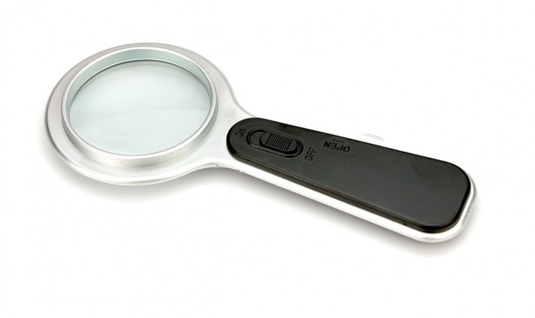 Лупа пластикова 2XCR2016 з підсвіткою (лінза скло)