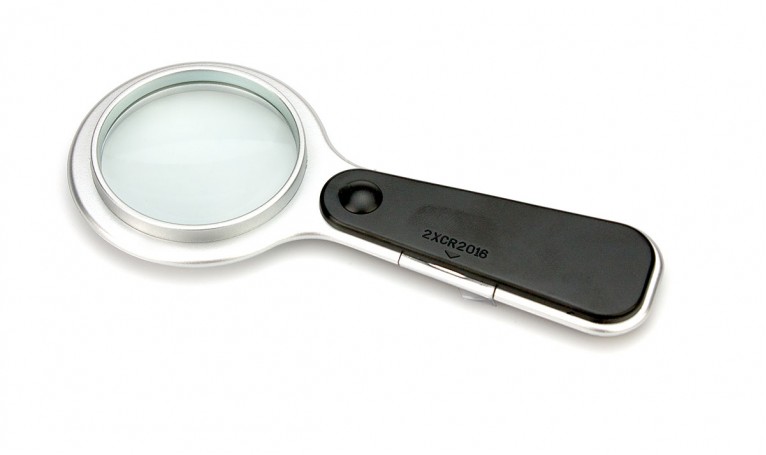 Лупа пластикова 2XCR2016 з підсвіткою (лінза скло)